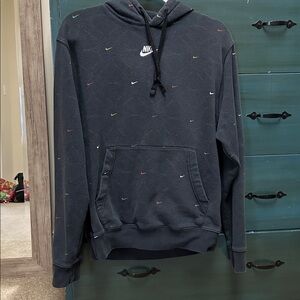 Nike Men's Multicolor Logo Black Hoodie